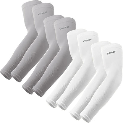 4 Pairs UV Sun Protection Arm Sleeves for Men & Women - UPF 50 Sports Compression Cooling Arm Sleeves