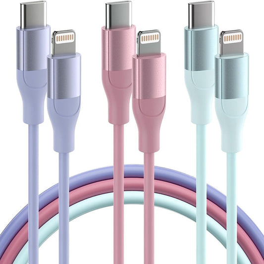  Iphone Charger [Apple Mfi Certified] 3Pack 6Ft Usb C to Lightning Cable Fast Charging Iphone Charger Cord Compatible with Ipod Ipad