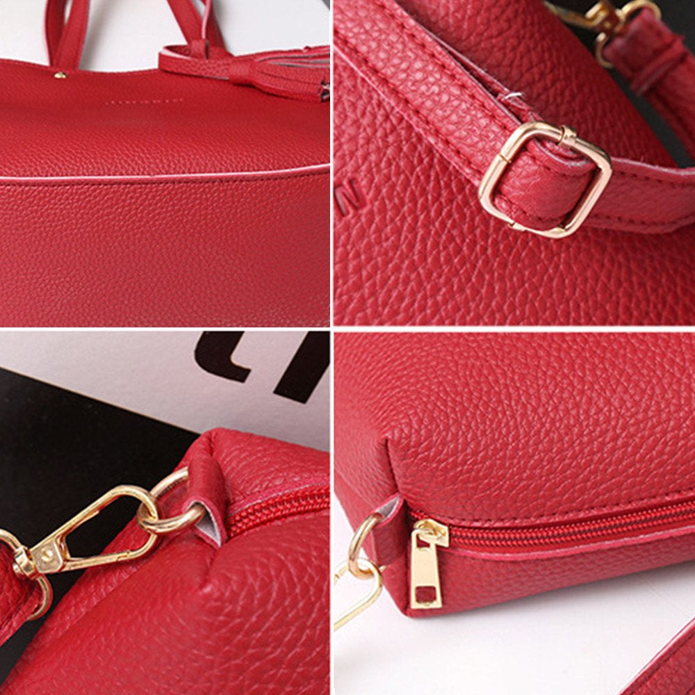 Four Piece Crossbody Bag for Women, Handbag ,Tote Bag, Crossbody,and  Wallet 