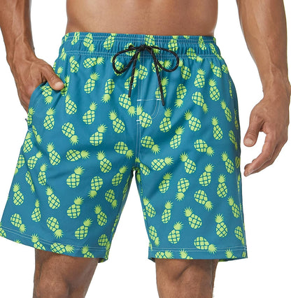  Mens Swim Trunks Quick Dry Board Shorts with Zipper Pockets Bathing Suit
