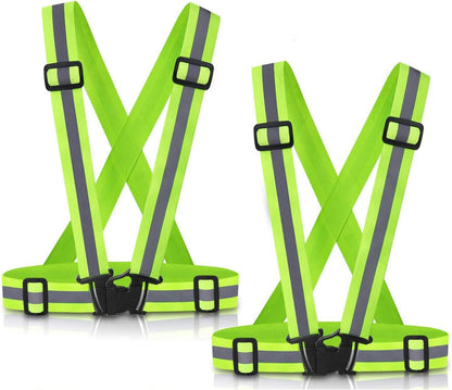  Running Reflective Vest Gear 2Pack, High Visible Reflective Running Vest Adjustable Safety VES for Night Outdoor Running Cycling Motorcycle Dog Walk Jogging