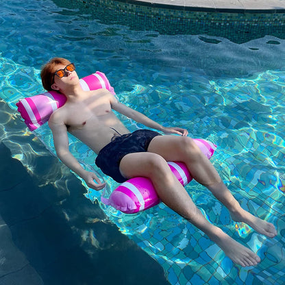 4-in-1 Water Floating Mesh Chair for Adults, Swimming Pool Drifter Saddle Lounge for Summer Events Pool Parties