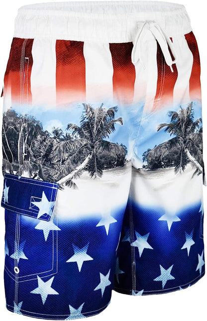  Men's American Flag Inspired Board Shorts