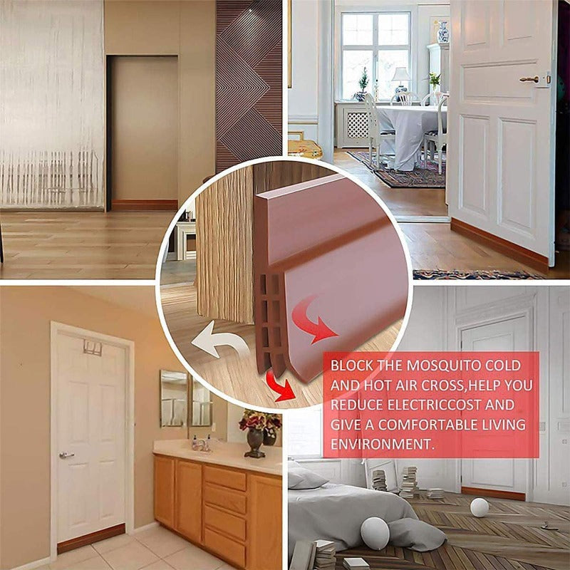 Draft Blocker Insulator Door Sweep Weather Stripping with Strong Adhesive 39" Length