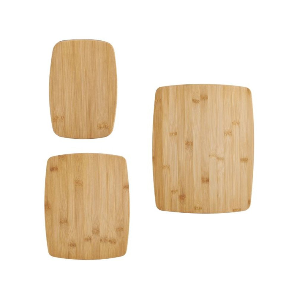  3-Piece Kitchen Cutting Board Set, Reversible Chopping Boards for Meal Prep and Serving, Charcuterie Board Set, Wood Cutting Boards, Assorted Sizes, Bamboo