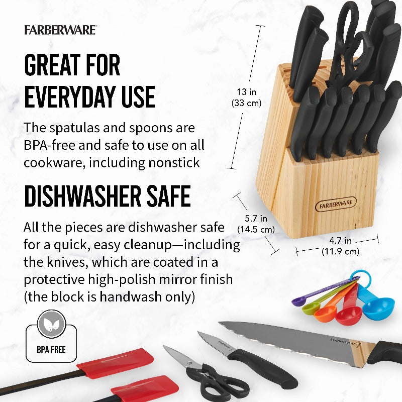 23 Piece Stainless Steel Cutlery and Utensil Set - Never Needs Sharpening Dishwasher Safe