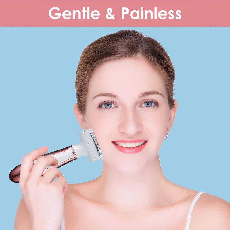 4-in-1 Electric Razor for Women, Rechargeable Trimmer for Face, Body, Legs, and Bikini