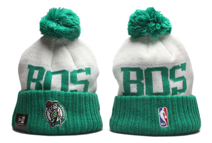 New Era Official NBA Sideline Sport Embroidered Cuffed Knit Hat with Pom