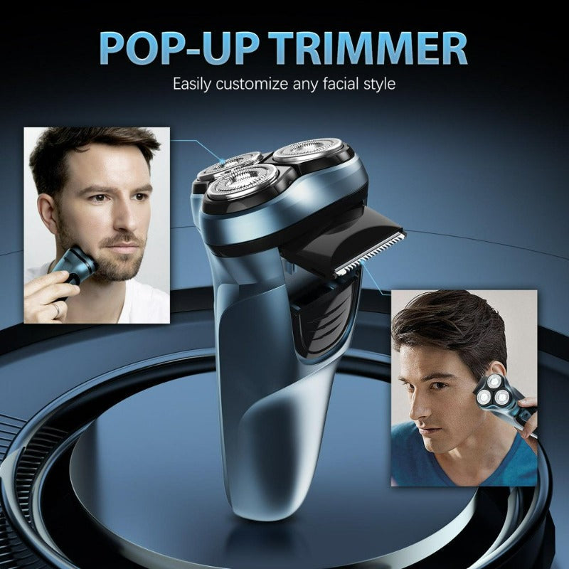 Men's 3 Head Electric Shaver Razor Beard Trimmer, Portable Electric Rotary Shaver Cordless & Rechargeable