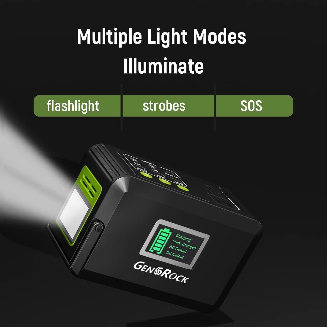  120W Portable Power Station, Lithium Battery Power with 110V/120W, AC Outlet, QC 3.0, Type-C, LED Flashlight