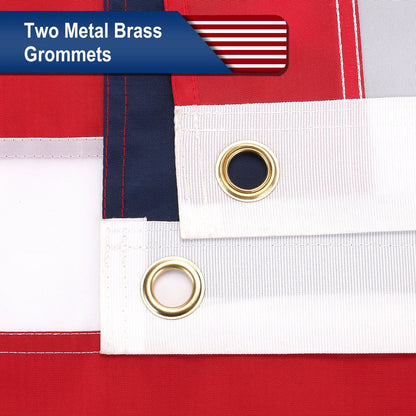 4' x 6' American Flag - Deluxe Embroidered Stars, Sewn Stripes, Brass Grommets