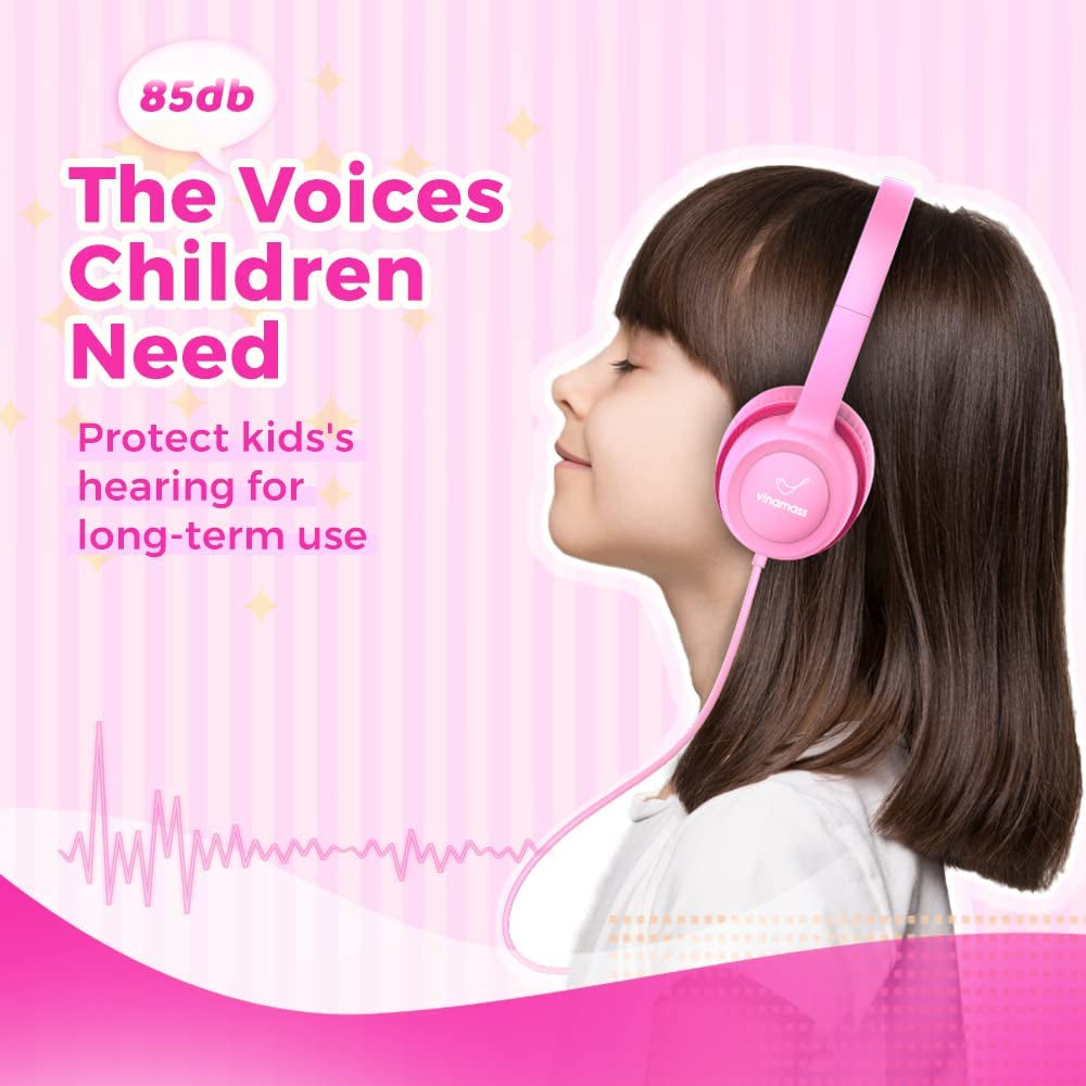  Wired Headphones with Safe Volume Limiter, Adjustable and Flexible for Kids