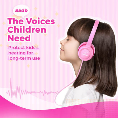  Wired Headphones with Safe Volume Limiter, Adjustable and Flexible for Kids