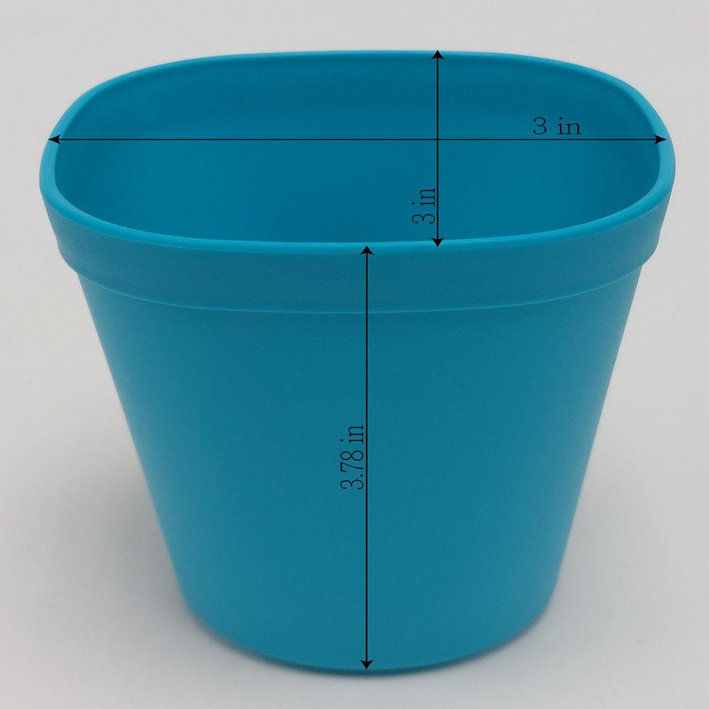 24 Piece Plastic Square Blue Dinnerware Set (Service for 4)