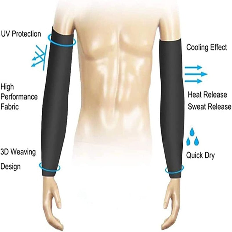 4 Pairs UV Sun Protection Arm Sleeves for Men & Women - UPF 50 Sports Compression Cooling Arm Sleeves