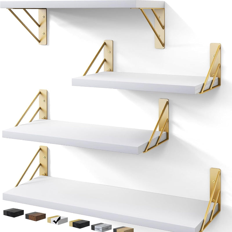 Wall Mounted Floating Shelves for Storage and Decor, Rustic Wood Shelves for Any Room