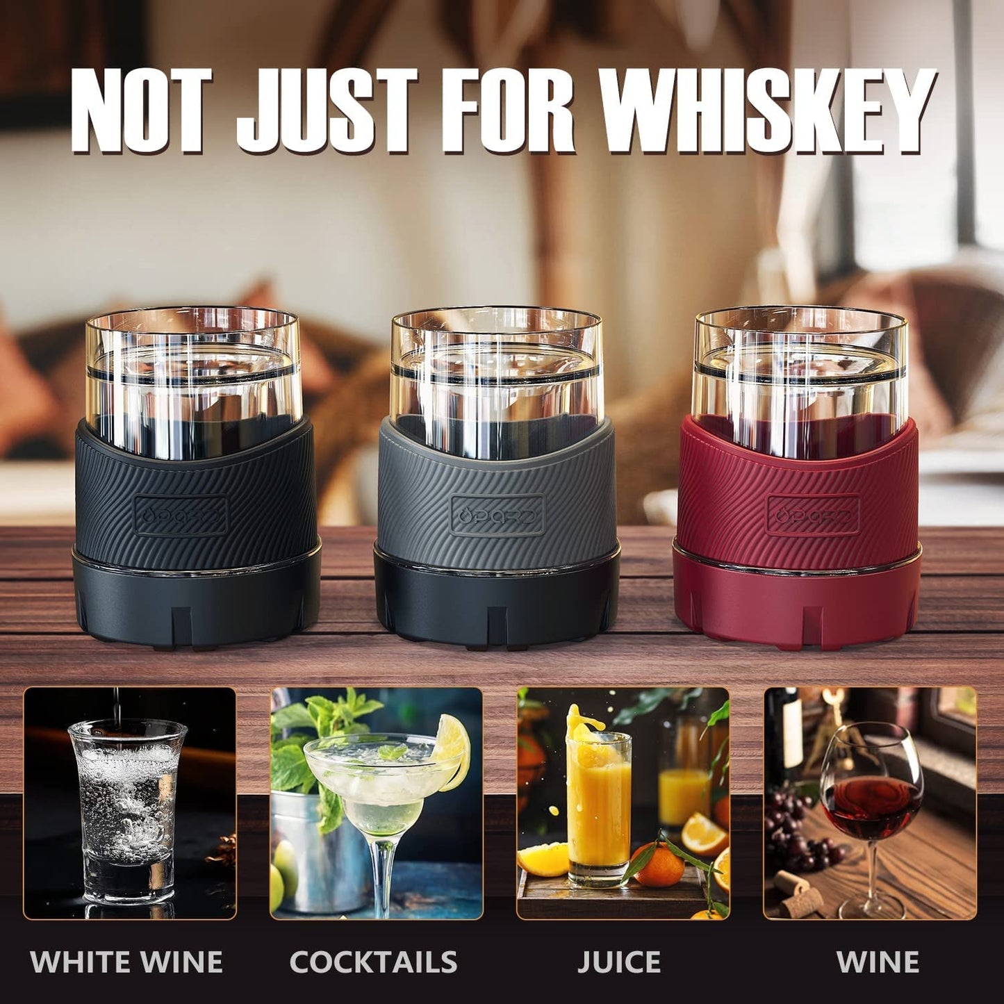  5oz Cooling Cups Double Wall Plastic Insulated Freezable Whiskey Glasses Drink Chilling Tumbler Set of 2 for Whiskey, Wine, Cocktails, Juice