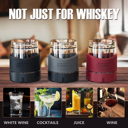  5oz Cooling Cups Double Wall Plastic Insulated Freezable Whiskey Glasses Drink Chilling Tumbler Set of 2 for Whiskey, Wine, Cocktails, Juice