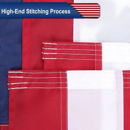 4' x 6' American Flag - Deluxe Embroidered Stars, Sewn Stripes, Brass Grommets