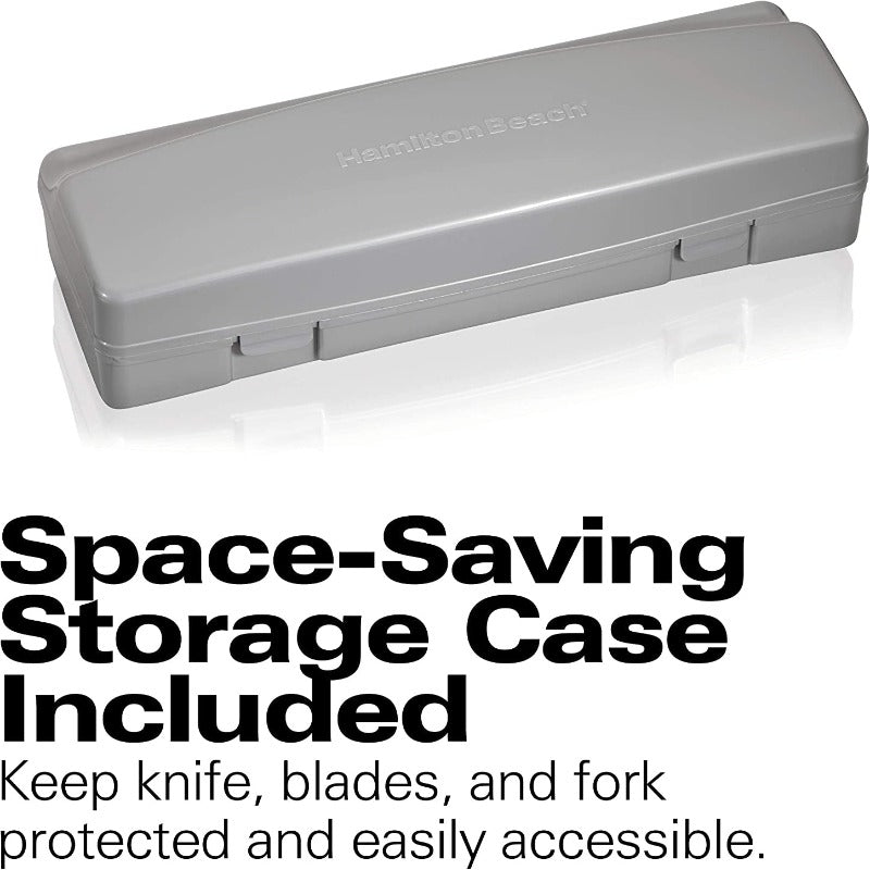 Hamilton Beach Electric Knife for Carving Meats, Poultry, Bread, Crafting Foam & More Includes Storage Case & Serving Fork