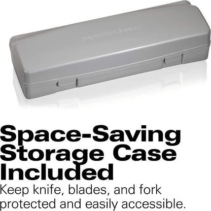 Hamilton Beach Electric Knife for Carving Meats, Poultry, Bread, Crafting Foam & More Includes Storage Case & Serving Fork