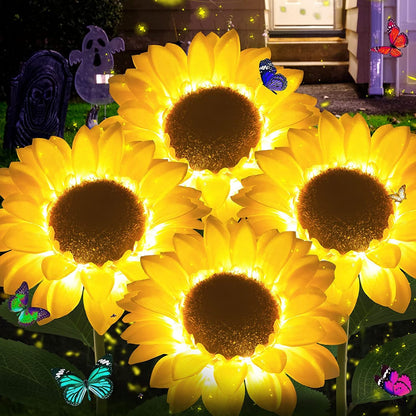 Solar Garden Lights, Newest Version Garland Lily Solar Flower Lights Outdoor Solar Powered Stake Decorative Lights for for Garden, Pathway, Patio, Front Yard Outdoor Decoration
