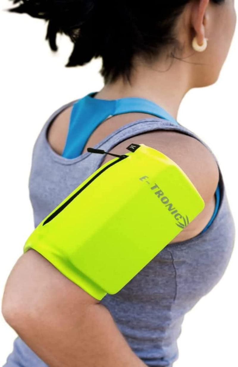  Phone Holder for Running, Cell Phone Arm Bands with Reflective Logo, Phone Strap Armband Fits iPhone and Android, Use for Running, Walking, Hiking and Biking, Black, Medium