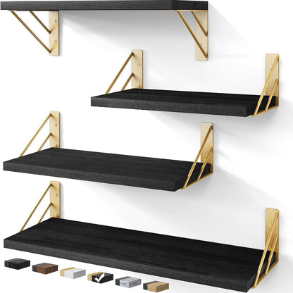 Wall Mounted Floating Shelves for Storage and Decor, Rustic Wood Shelves for Any Room