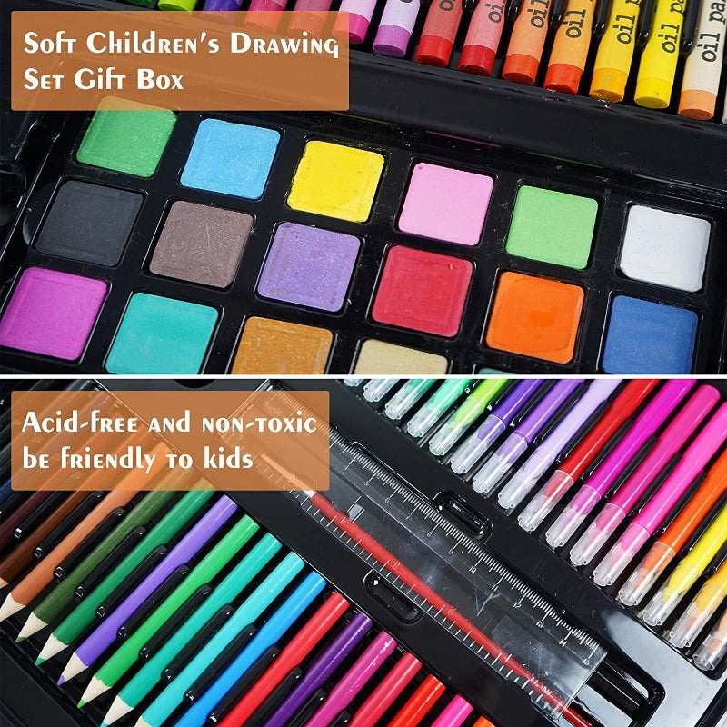 211pcs Kids Art Supply Kit with Folding Easel