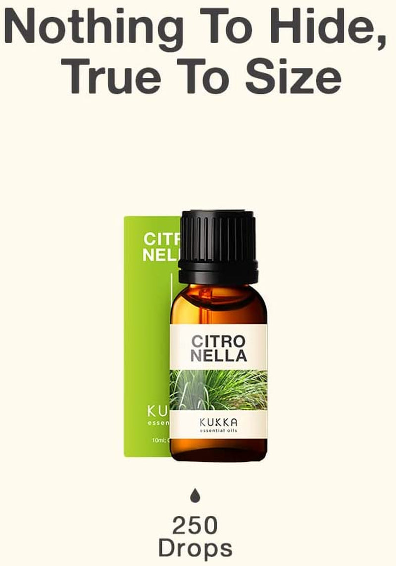  Citronella Essential Oil - Pure & Natural Citronella Oil for Diffuser Aromatherapy, Bath Bombs, Soaps and Candles - 10ml