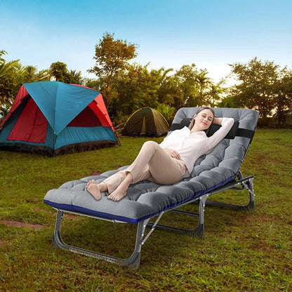 5 Position Folding Lounge Chair - Adjustable, Multi-Use Reclining Chair