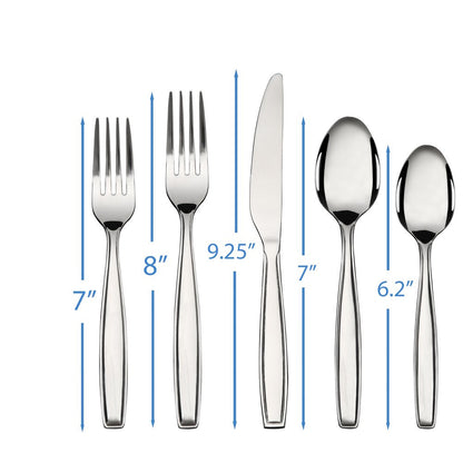 20 Piece Stainless Steel Flatware Set, Silver, Tableware Service for 4