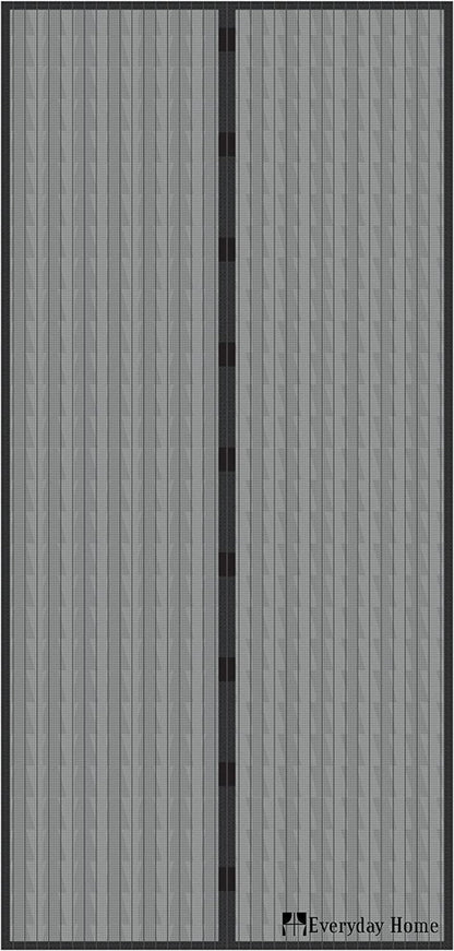Heavy Duty Mesh Curtain Magnetic Screen Door, Black