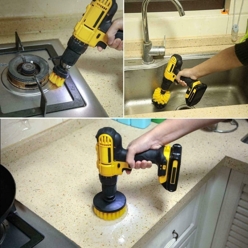 4 PCS Drill Brush Attachment Set - Power Scrubber Drill Cleaning Brush Kit