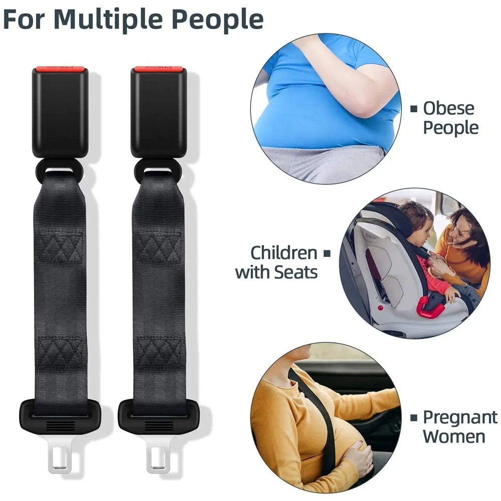  2 Pack 10.2-Inch Seat Belt Extender for Cars Universal Seat Belt Car Buckle Extension Buckle up (7/8" Tongue Width)