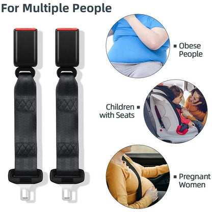  2 Pack 10.2-Inch Seat Belt Extender for Cars Universal Seat Belt Car Buckle Extension Buckle up (7/8" Tongue Width)