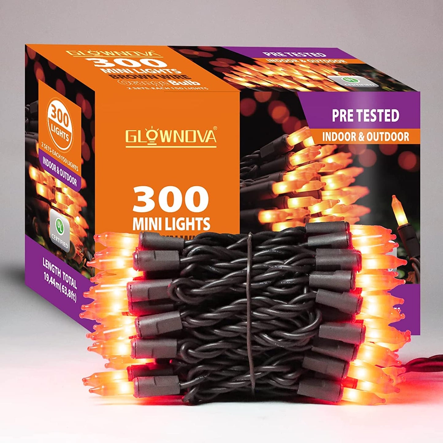  Patriotic String Lights, 100 Count 19.6 FT July 4th Mini White Wire Fairy Lights, 120V UL Certified Connectable Incandescent Independence Day