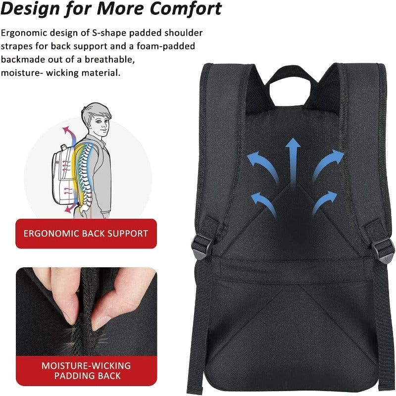 Laptop Backpack Business Computer Case with USB Charging Port - Fits Laptop up to 16 inches