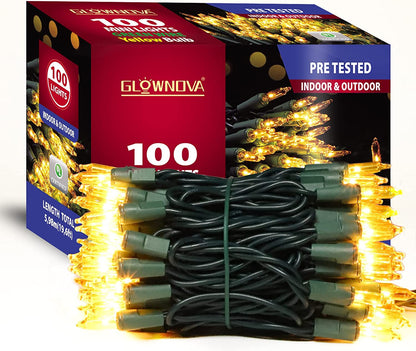  Patriotic String Lights, 100 Count 19.6 FT July 4th Mini White Wire Fairy Lights, 120V UL Certified Connectable Incandescent Independence Day