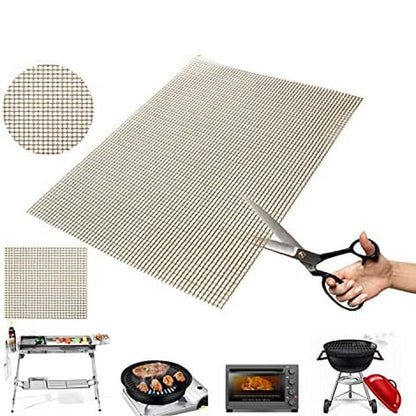 Set of 6 Non-Stick Barbecue Grill Sheet Liners - Grilling Mats - Works on Electric Grill, Gas, Charcoal 15.75 x 11.8in