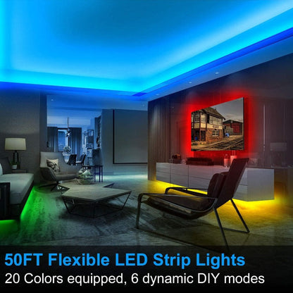 RGB LED Strip Lights - 2 Rolls (25-32.8ft each)