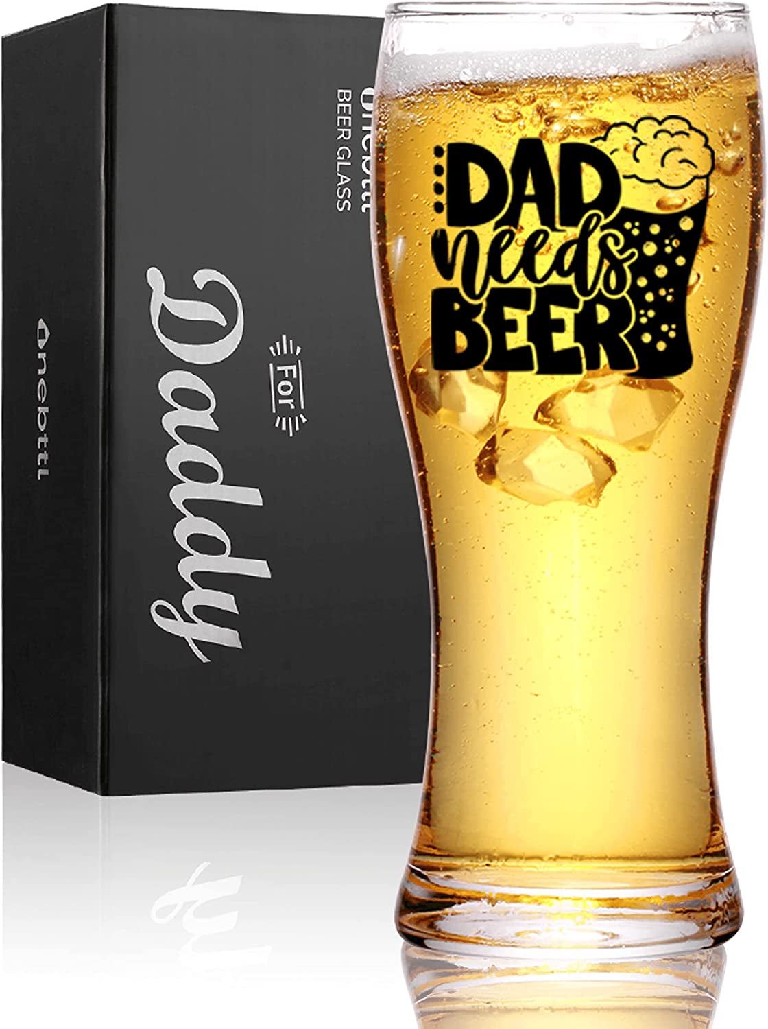 Dad  Beer Glass, Gifts for Dad on Father's Day, Birthday from Daughter, Son, 15oz Pint glass, Beer mug, You are the best dad in the world, Onebttl