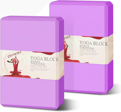  2 Pack Yoga Blocks - Premium EVA Foam, Non-Slip, Lightweight, Durable for Balance & Poses