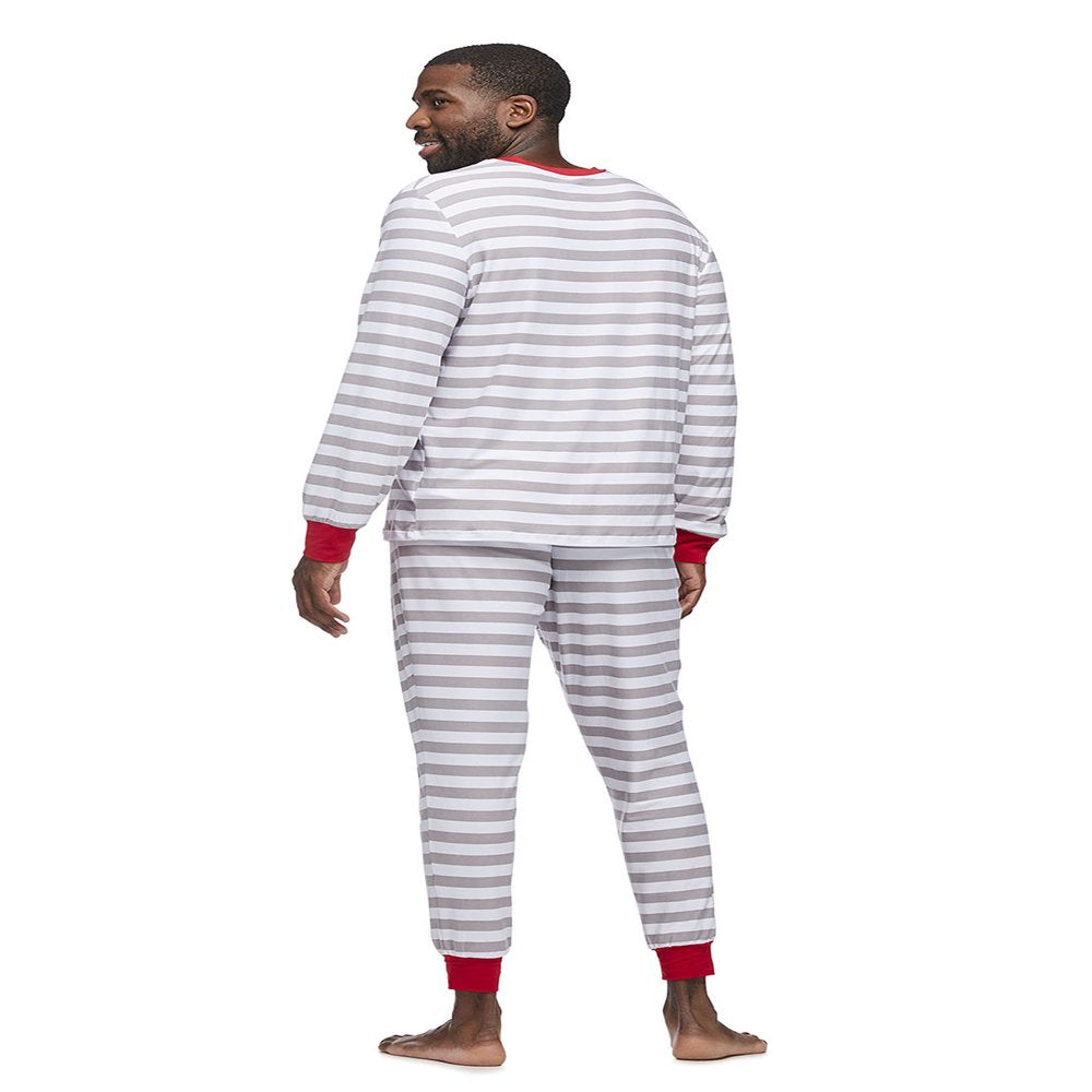  Striped Deer Matching Family Christmas Pajama Set