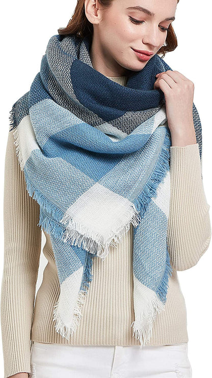 Women's Warm Square Plaid Scarf