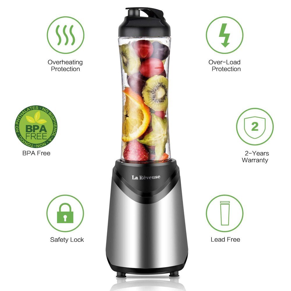 Smoothies Blender Personal Size 300 Watts with 18 Oz (Silver)