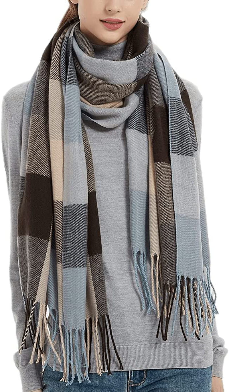  Women's Plaid Warm Shawl Scarf 