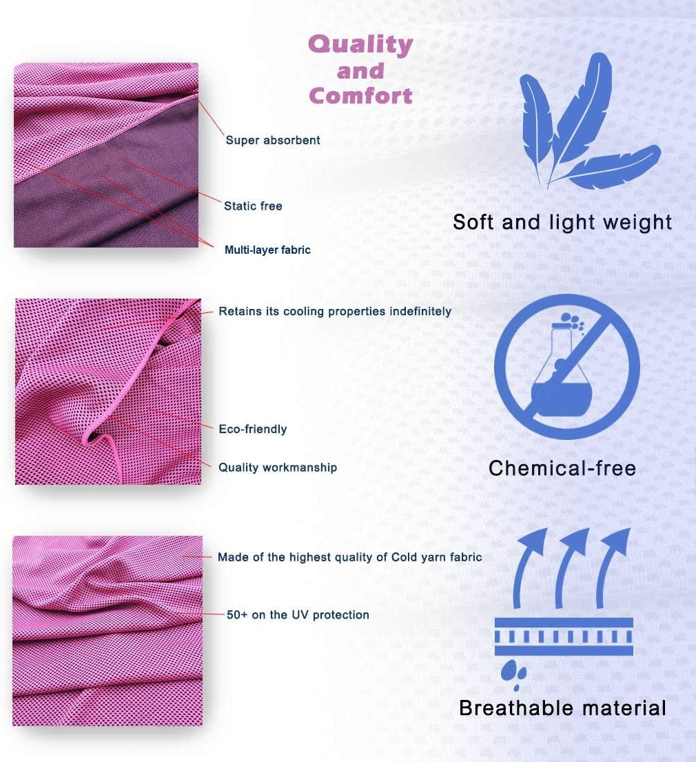 4 Pack Cooling Towels 40" x 12"