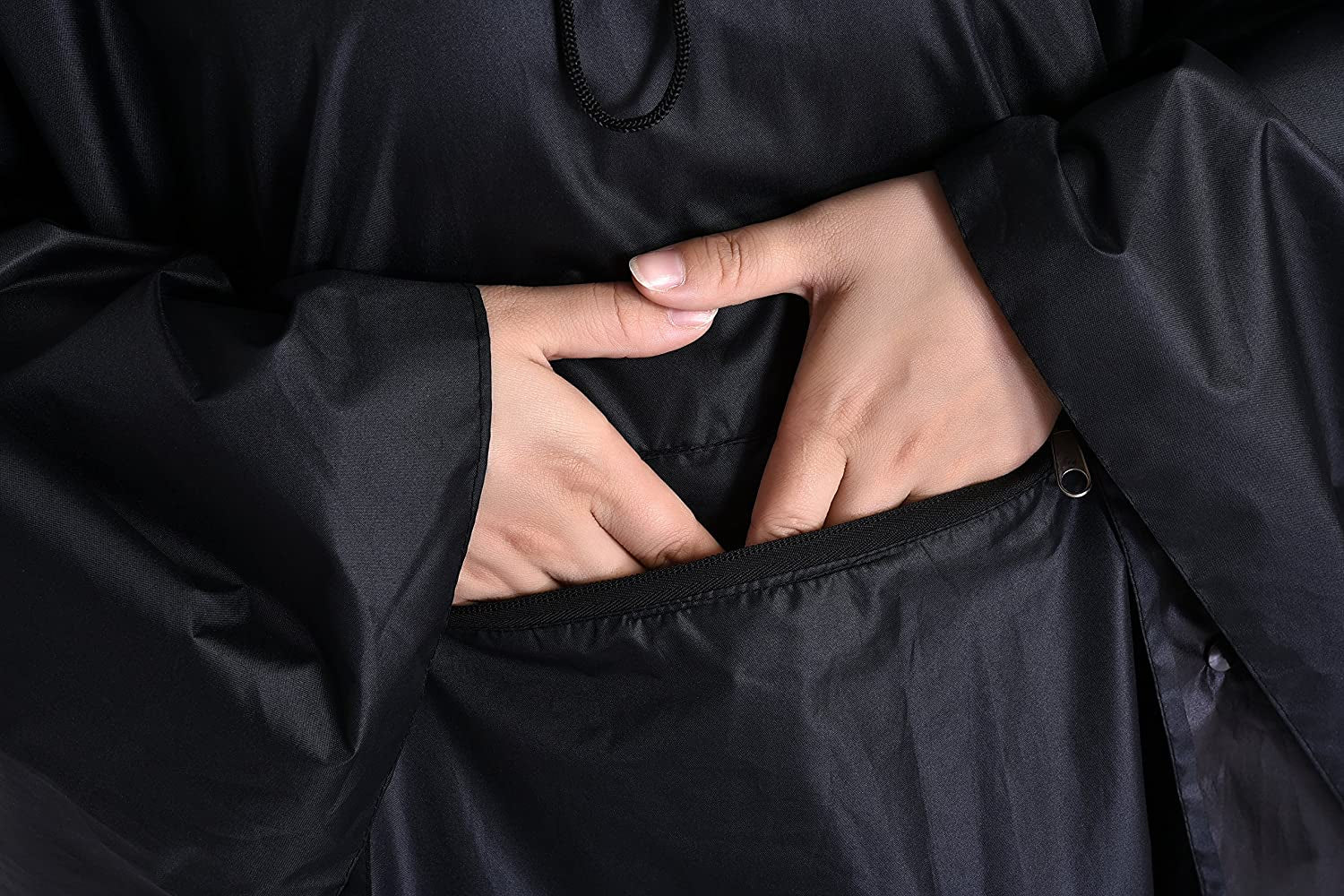  Black Rain Poncho - Waterproof Rain Gear for Women - Lightweight Travel Poncho
