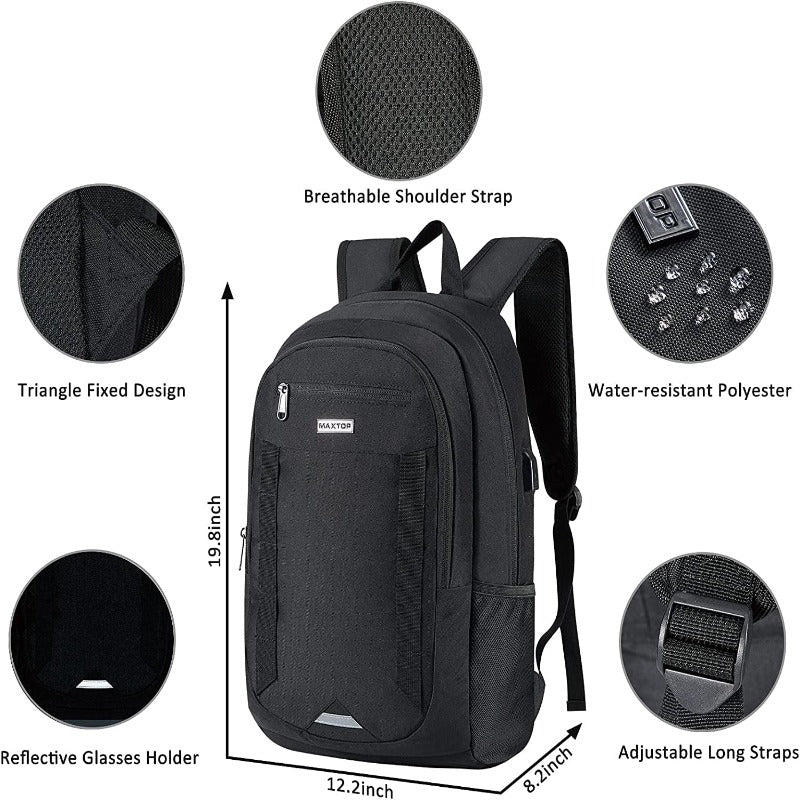 Laptop Backpack Business Computer Case with USB Charging Port - Fits Laptop up to 16 inches